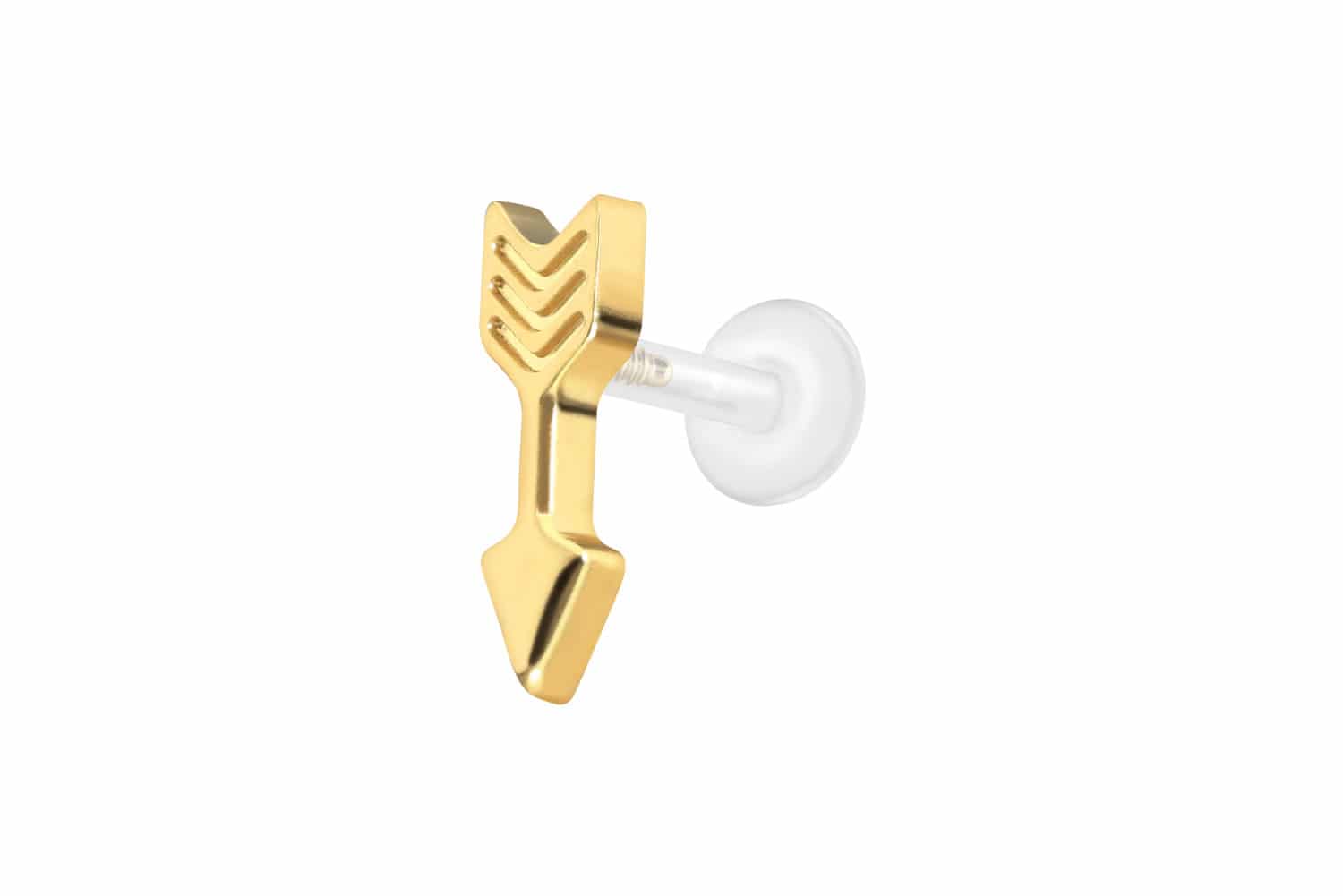 PTFE Labret Piercing mit Innengewinde + Titan-Aufsatz PFEIL
